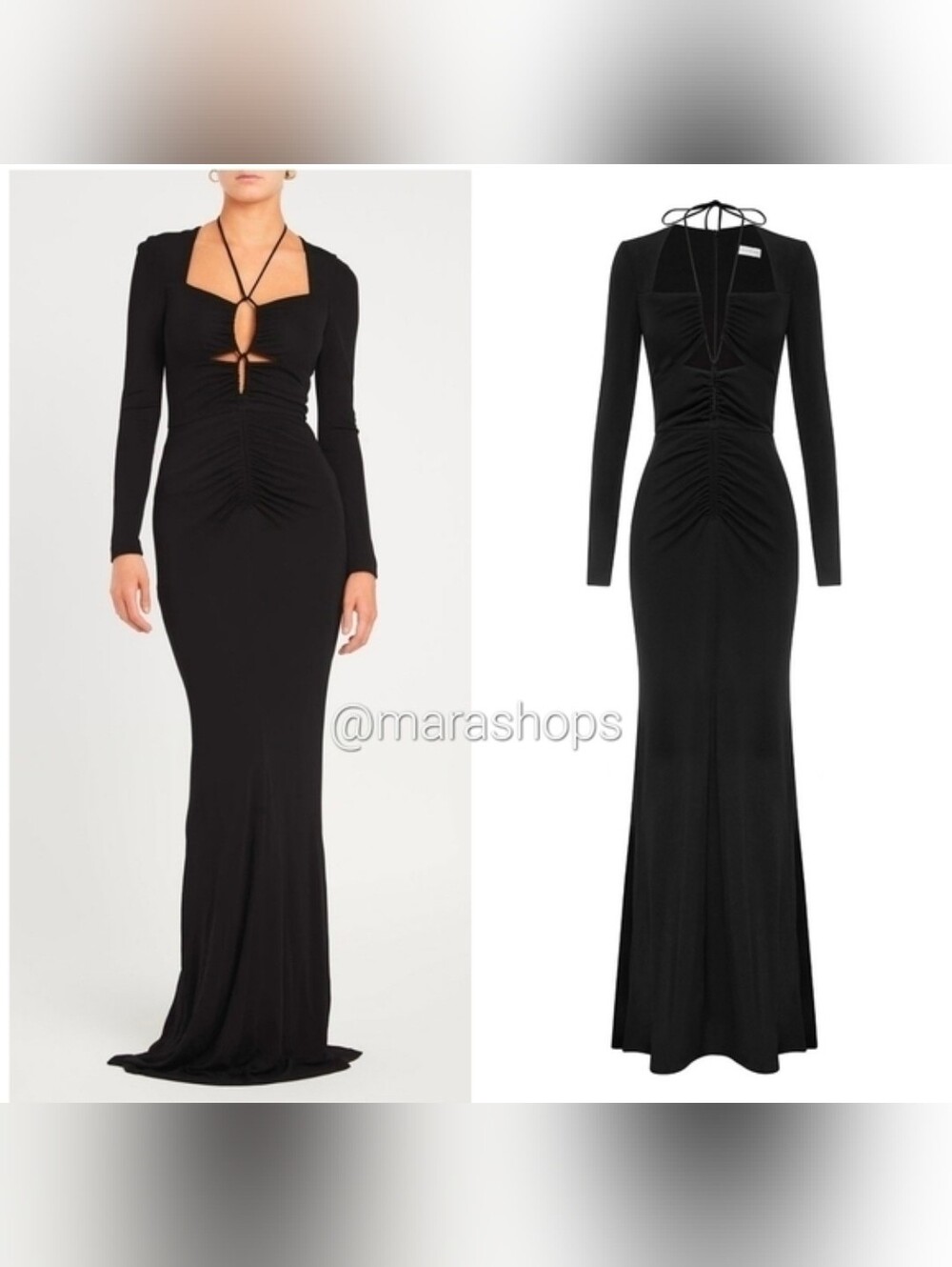 REBECCA VALLANCE Riccardo ruched stretch jersey gown Dress